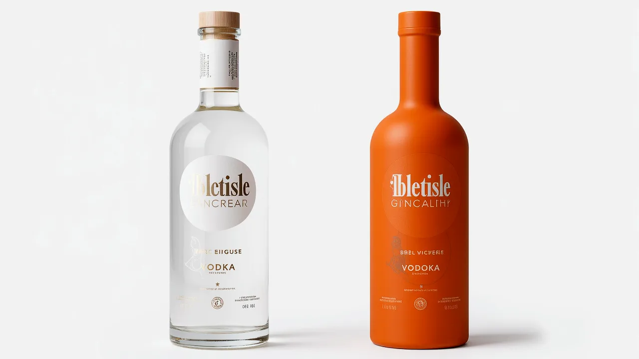 Bespoke Frosted Vodka Glass Bottle with Screen Printing