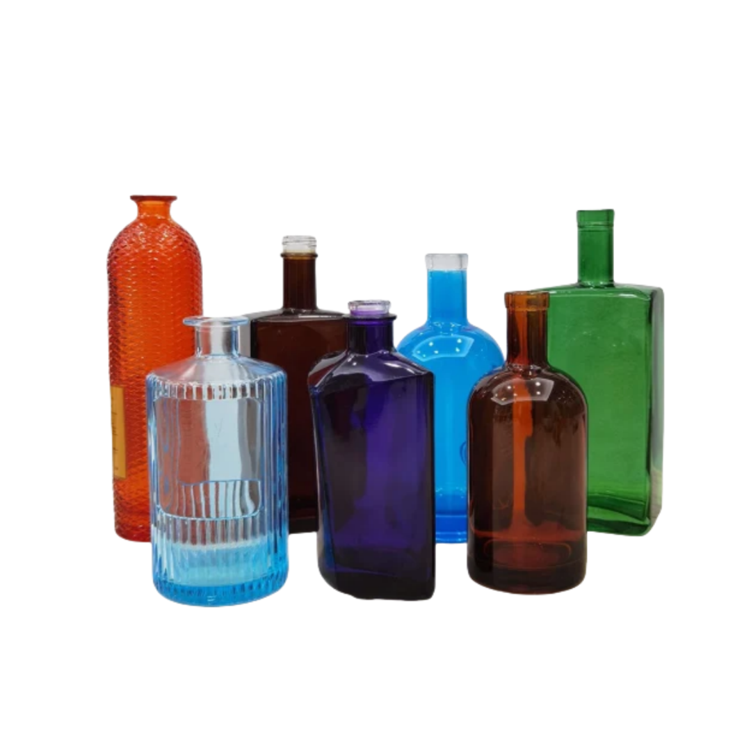 Spray-painted glass bottle
